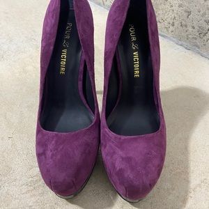 PURPLE PLATFORM HEELS